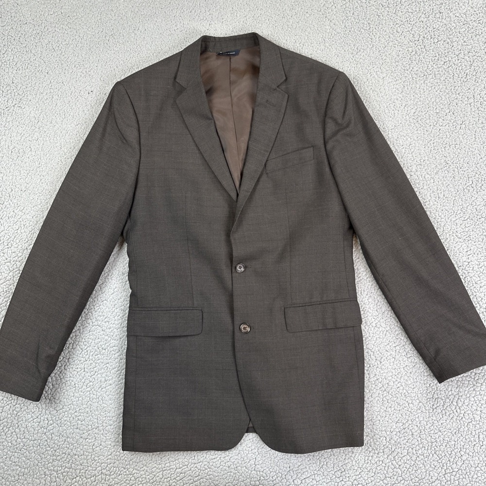 Banana Republic Blazer Men 42L Brown Plaid Classic Fit 2 Button Sports Coat